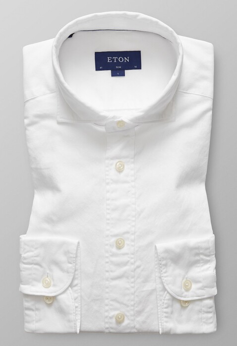 Eton Slim Royal Oxford Extreme Cutaway Overhemd Wit
