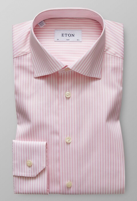 Eton Slim Striped Signature Overhemd Roze