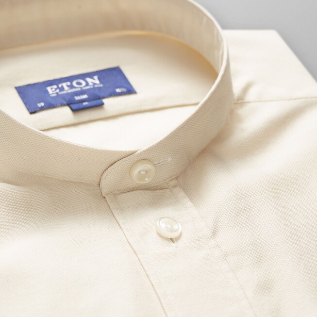 Eton Slim Uni Band Collar Shirt Vague Off White