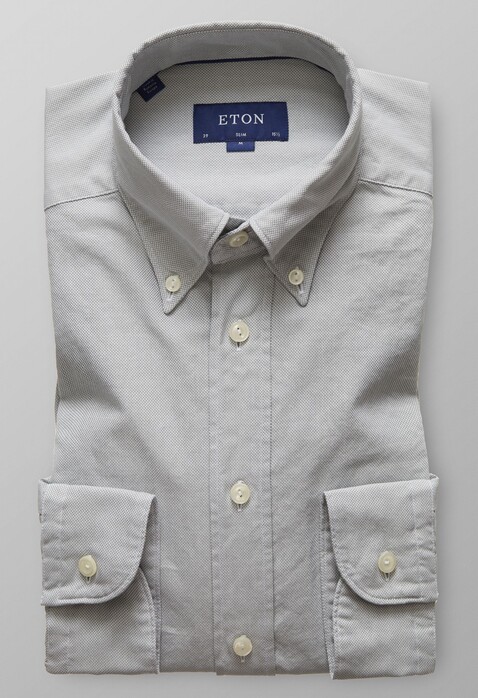 Eton Slim Uni Royal Oxford Overhemd Wit Melange