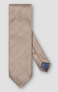 Eton Smart Casual Silk Linen Blend Faux-Uni Irregular Texture Tie Light Brown