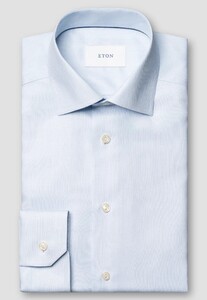 Eton Smooth Fine Twill Organic Extra Long Staple Cotton Overhemd Licht Blauw