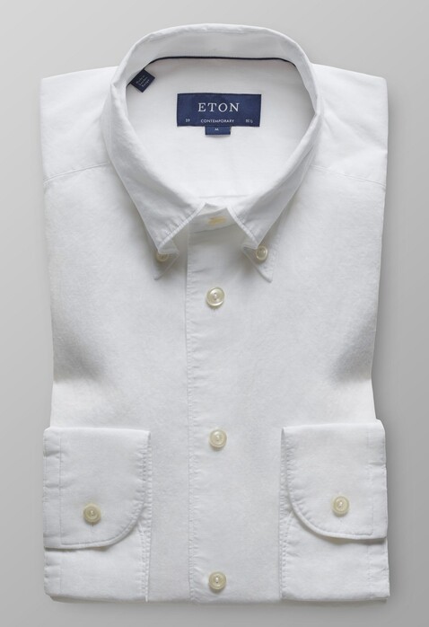 Eton Soft Button Down Shirt Overhemd Wit