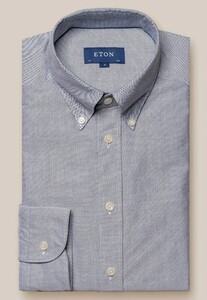 Eton Soft Royal Oxford Button Down Overhemd Donker Blauw