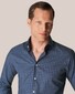 Eton Soft Royal Oxford Check Shirt Dark Evening Blue