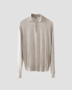Eton Soft Touch Natural Stretch Fine Knit Cotton Cashmere Trui Donker Beige