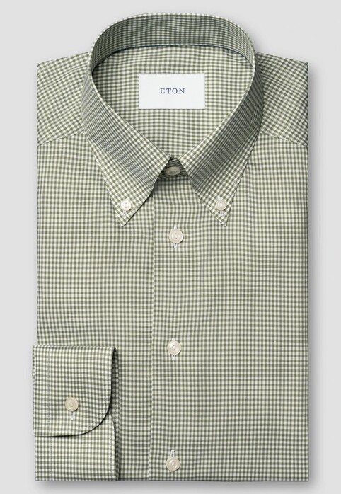 Eton Soft Touch Organic Cotton Signature Oxford Check Shirt Green | Jan Rozing Men's Fashion Eton Soft Touch Organic Cotton Signature Oxford Check Shirt Green | Jan Rozing Men's Fashion