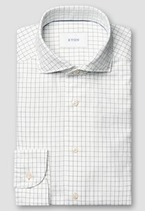 Eton Soft Touch Royal Oxford Check Overhemd Grijs