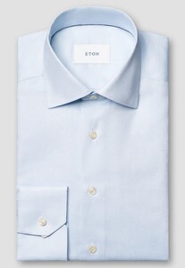 Eton Soft Touch Solid Color Signature Oxford Organic Cotton Overhemd Licht Blauw