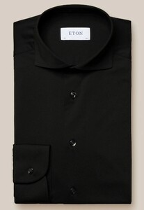 Eton Soft Uni Four-Way Stretch Overhemd Zwart