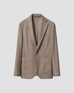 Eton Soft Vitale Barberis Canonico Wool Flanel Faux-Uni Colbert Beige