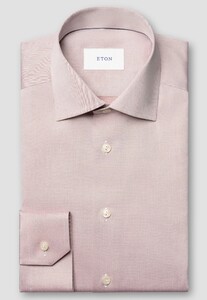Eton Solid Color Organic Cotton Signature Twill Overhemd Oranje