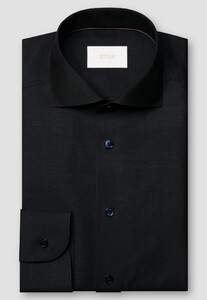 Eton Solid Color Ultra Soft Super 120s Merino Wol Overhemd Navy