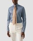 Eton Solid Filo di Scozia Cotton Piqué Melange Effect Shirt Blue