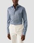 Eton Solid Filo di Scozia Cotton Piqué Melange Effect Shirt Blue