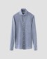 Eton Solid Filo di Scozia Cotton Piqué Shirt Blue