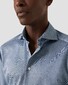 Eton Solid Filo di Scozia Cotton Piqué Shirt Blue