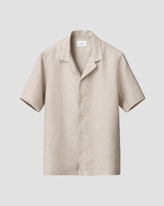 Eton Solid Linen Twill Resort Overhemd Beige