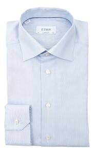 Eton Solid Oxford Cotton Tencel Overhemd Licht Blauw