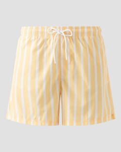 Eton Stripe Drawstring Rear Zip Pocket Swim Short Geel