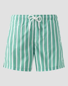Eton Stripe Drawstring Rear Zip Pocket Swim Short Groen
