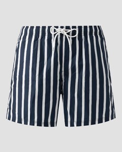 Eton Stripe Drawstring Rear Zip Pocket Swim Short Navy