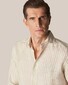 Eton Striped Albini Fine Textured Linen Shirt Light Brown