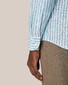Eton Striped Albini Fine Textured Linnen Overhemd Blauw