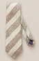 Eton Striped Blend Tie Off White-Brown