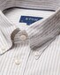 Eton Striped Button Down Soft Royal Oxford Shirt Light Beige
