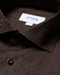 Eton Striped Cotton Flannel Shirt Dark Brown Melange
