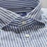 Eton Striped Cotton Linen Overhemd Diep Blauw