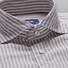 Eton Striped Cotton Linen Shirt Deep Brown