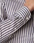 Eton Striped Cotton Linen Shirt Navy