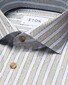Eton Striped Cotton Lyocell Stretch Overhemd Groen