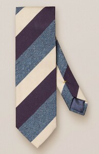 Eton Striped Cotton Silk Tie Blue