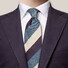 Eton Striped Cotton Silk Tie Blue