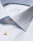 Eton Striped Fine Piqué Contrast Buttons Overhemd Licht Blauw