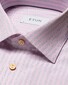 Eton Striped Fine Piqué Contrast Buttons Shirt Pink