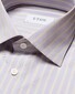 Eton Striped Fine Piqué Weave Mother of Pearl Buttons Overhemd Paars