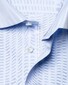 Eton Striped Fine Piqué Weave Mother of Pearl Buttons Shirt Light Blue