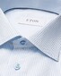 Eton Striped Fine Twill Cotton Overhemd Licht Blauw