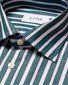 Eton Striped Fine Twill Overhemd Donker Groen