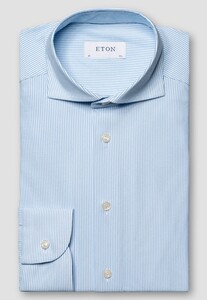 Eton Striped Flexible Four-Way Stretch Shirt Blue