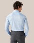 Eton Striped Herringbone King Knit Filo di Scozia Cotton Shirt Light Blue