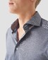 Eton Striped King Knit Wide-Spread Collar Shirt Dark Evening Blue