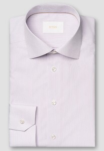 Eton Striped Luxury Albini Supima 120 Piqué Mother of Pearl Buttons Overhemd Roze