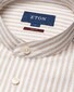 Eton Striped Royal Oxford Band Collar Overhemd Beige