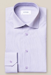 Eton Striped Signature Poplin Overhemd Paars