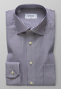 Eton Striped Signature Twill Overhemd Navy